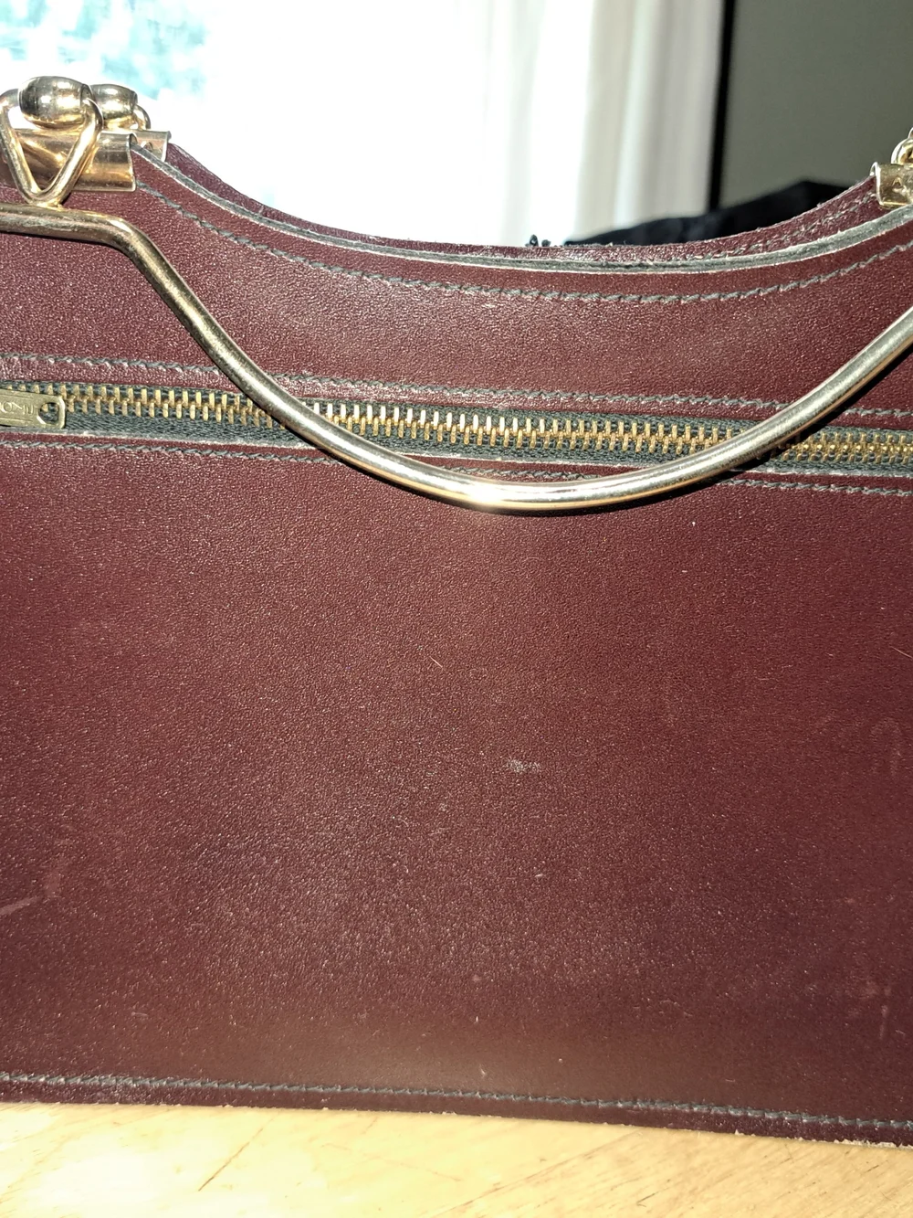 Genuine Leather By Reem Made In USA Top-Handle Women’s Bag in Deep Burgundy